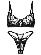 Exquisitely Crafted Midnight Black Lace Lingerie Set