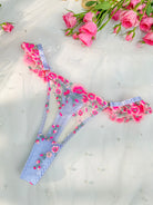 Fantasy Pink Bloom Embroidery Lingerie Set