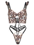 Leopard Flower Lace Lingerie Set