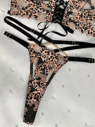 Leopard Flower Lace Lingerie Set