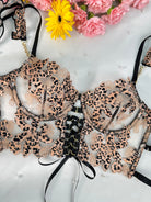 Leopard Flower Lace Lingerie Set