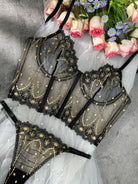 Chic Luxe Noir & Gold Lingerie Set