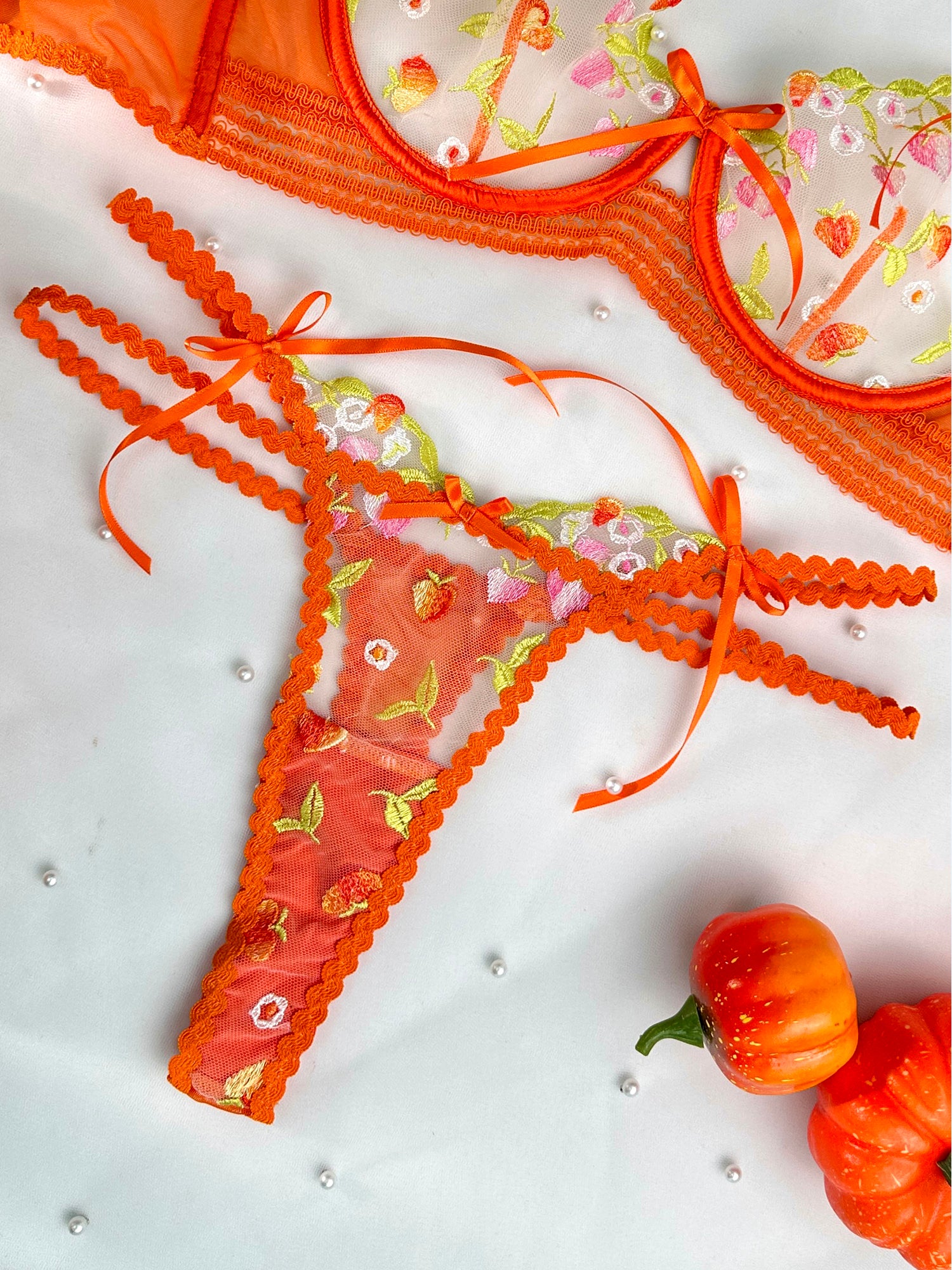 Sunny Meadow Floral Lace Lingerie Set