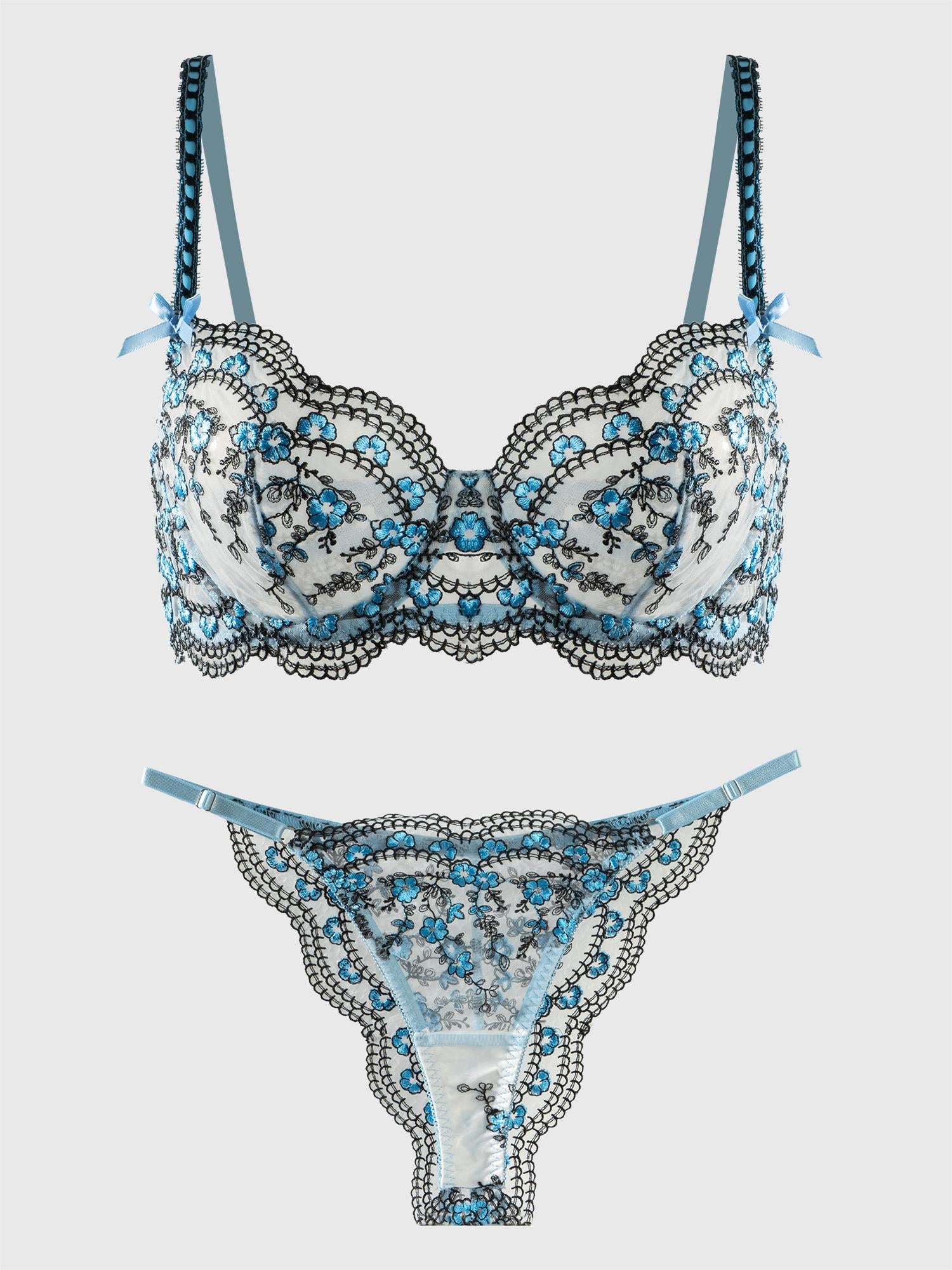Embroidery Lingerie Set