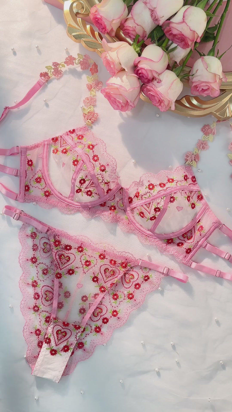 HelloLAGirl 【V-DAY Edition】Pink Cute Sweetheart Lingerie Set – Hello.LA ...