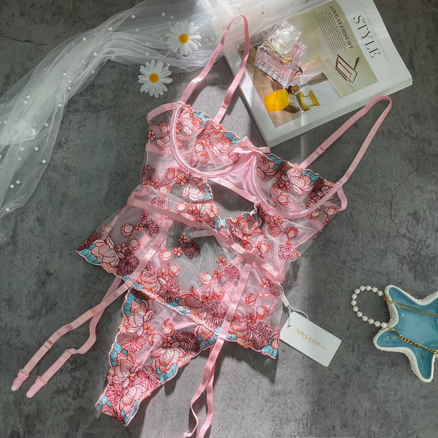 First bra [Pink floral]