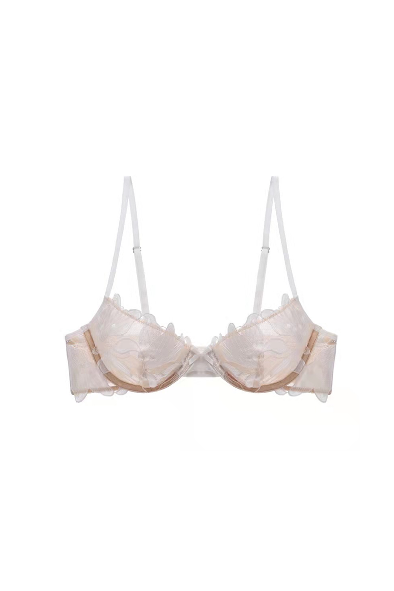 White Magic Flower Embroidery Mesh Bra Lingerie – Hello.LA.Girl